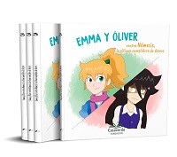 Portada del libro "Emma y Óliver contra Némesis, la villana cumplidora de deseos"