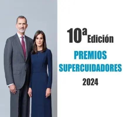 Banner de los Premios 2024 con la fotografía de los Reyes que aceptan la Presidencia de Honor de la 10ª edición de los Premios SUPERCUIDADORES (Fuente: SUPERCUIDADORES)